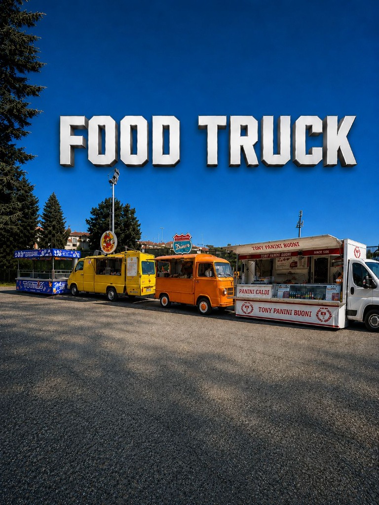 Rendering Area Food Truck e villaggio